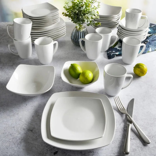 Everyday Square Expanded 40-Piece Dinnerware Set