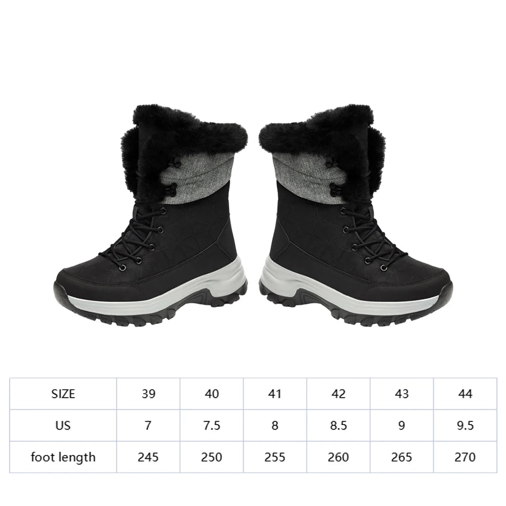 Men Ankel Boots Winter Outdoor Warm Snow Boots Long Platform Waterproof Non-slip Warm Shoes Male Walking Hiking Plush Boots