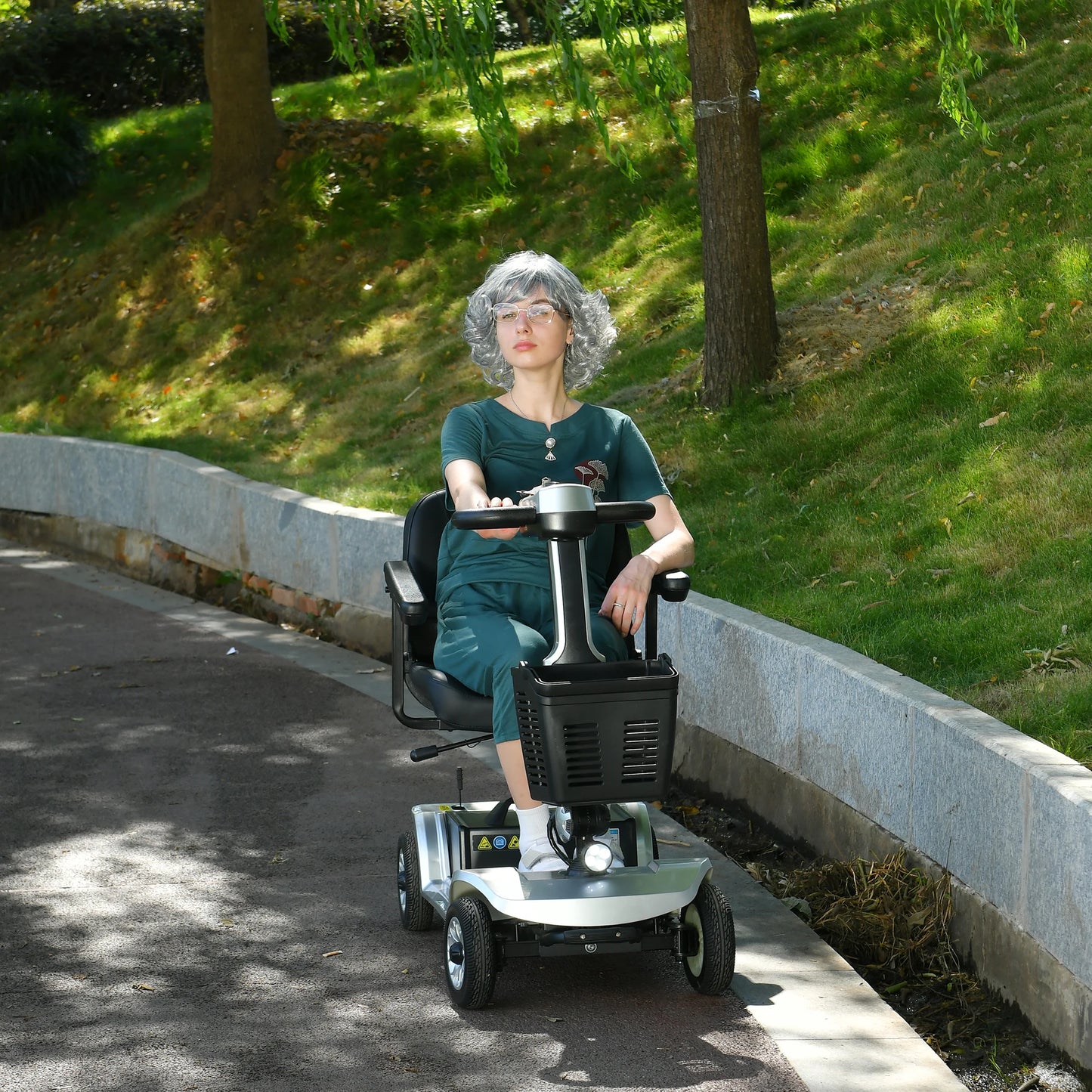 For Elderly Foldable Electric 4 Wheel Mobility Scooter 250W Motor 24V12AH Max Load 200KG USA Free Shipping 7 Days To Door