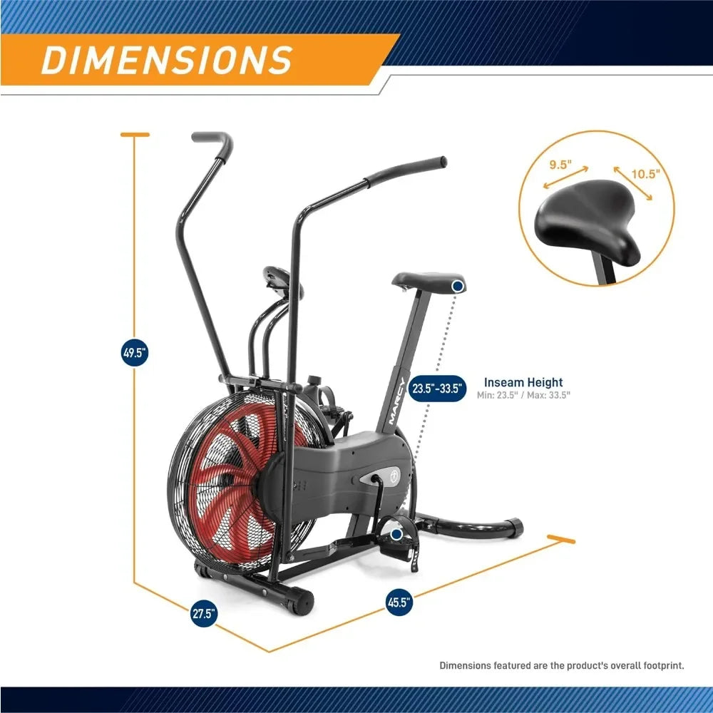 Air Resistance Exercise Fan Bike With Dual Acceleration Handlebars